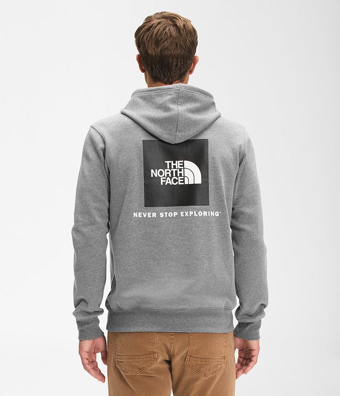 The North Face Φουτερ Με Κουκουλα Γκρι Ανδρικα Box Nse Πουλόβερ - Greece 5203ODIRN